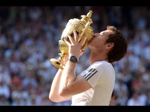 Andy Kissing His Wimbledon Trophy