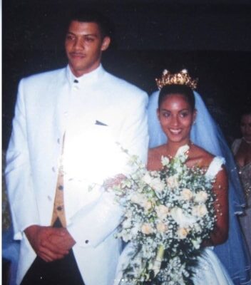 Anthony Parker with his wife Tammy Parker in their wedding