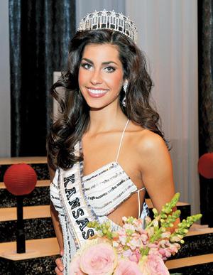 Bethany Gerber after she wins the Miss Kansas USA competition