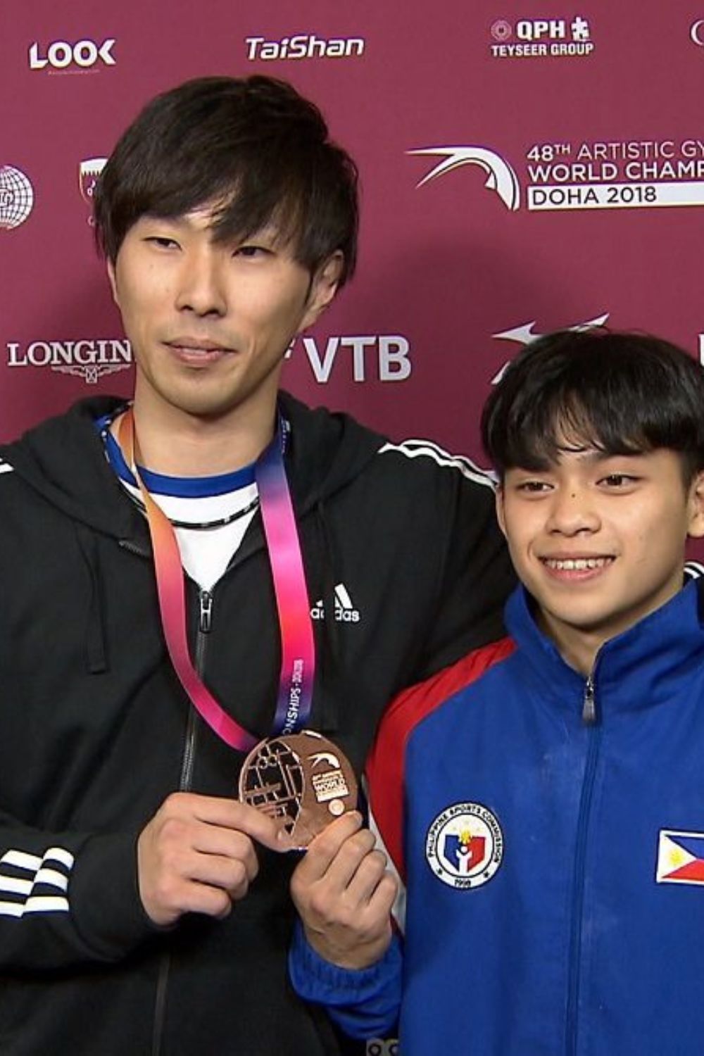 Carlos Yulo With His Japanese Coach, Munehiro Kugimiya (Source Facebook)