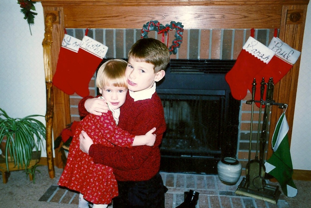 Davis with his sister, Sarah