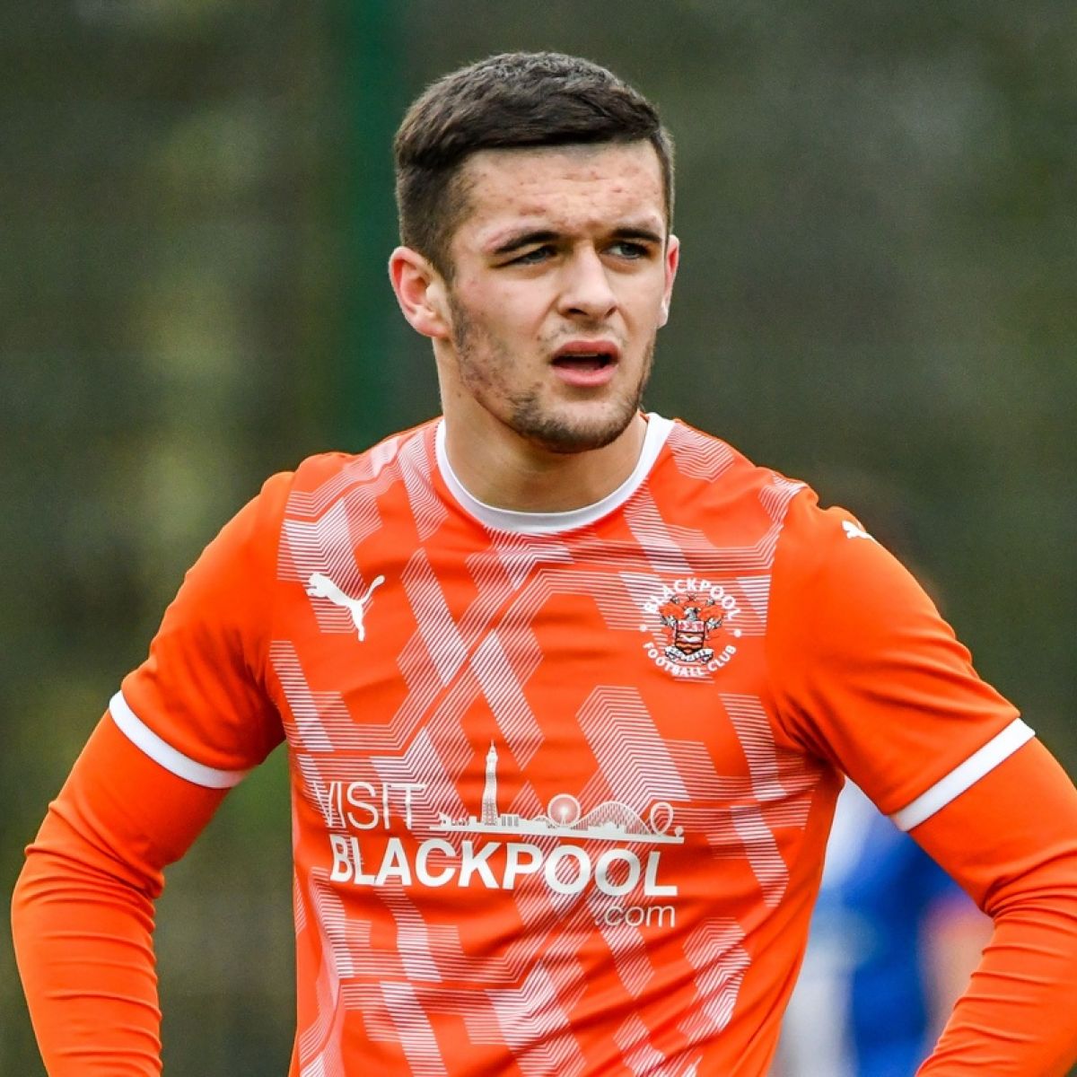 Jake Daniels in the Blackpool FC jersey (Source: The Irish Times)