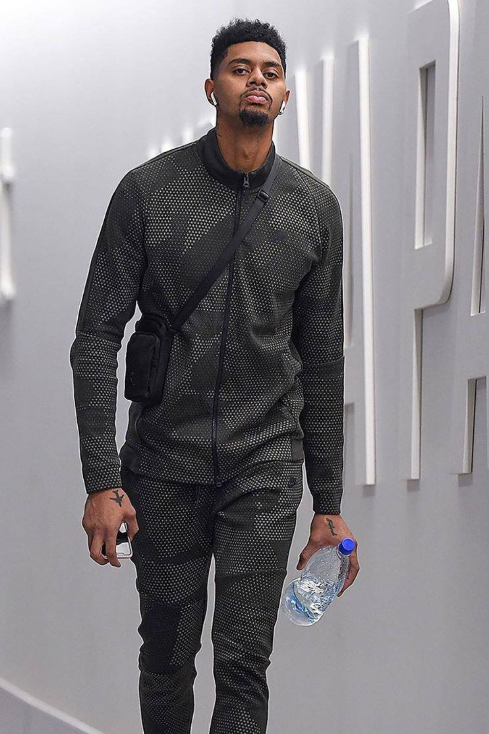 Jeremy Lamb Walking In A Full Black Outfit