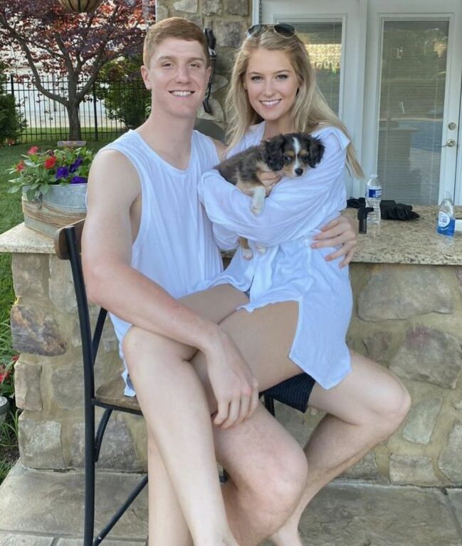 Kevin Huerter with his girlfriend, Elsa Shafer (Source: playerswives.com)