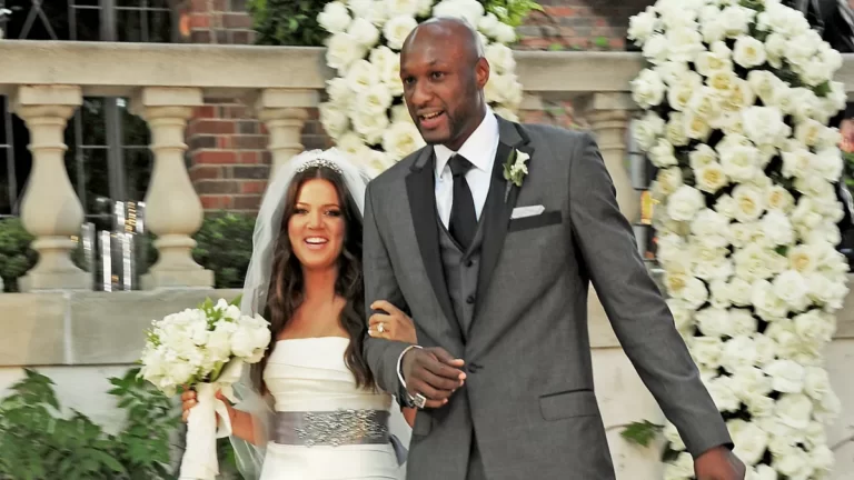 Khloe Kardashian and Lamar Odom during their wedding