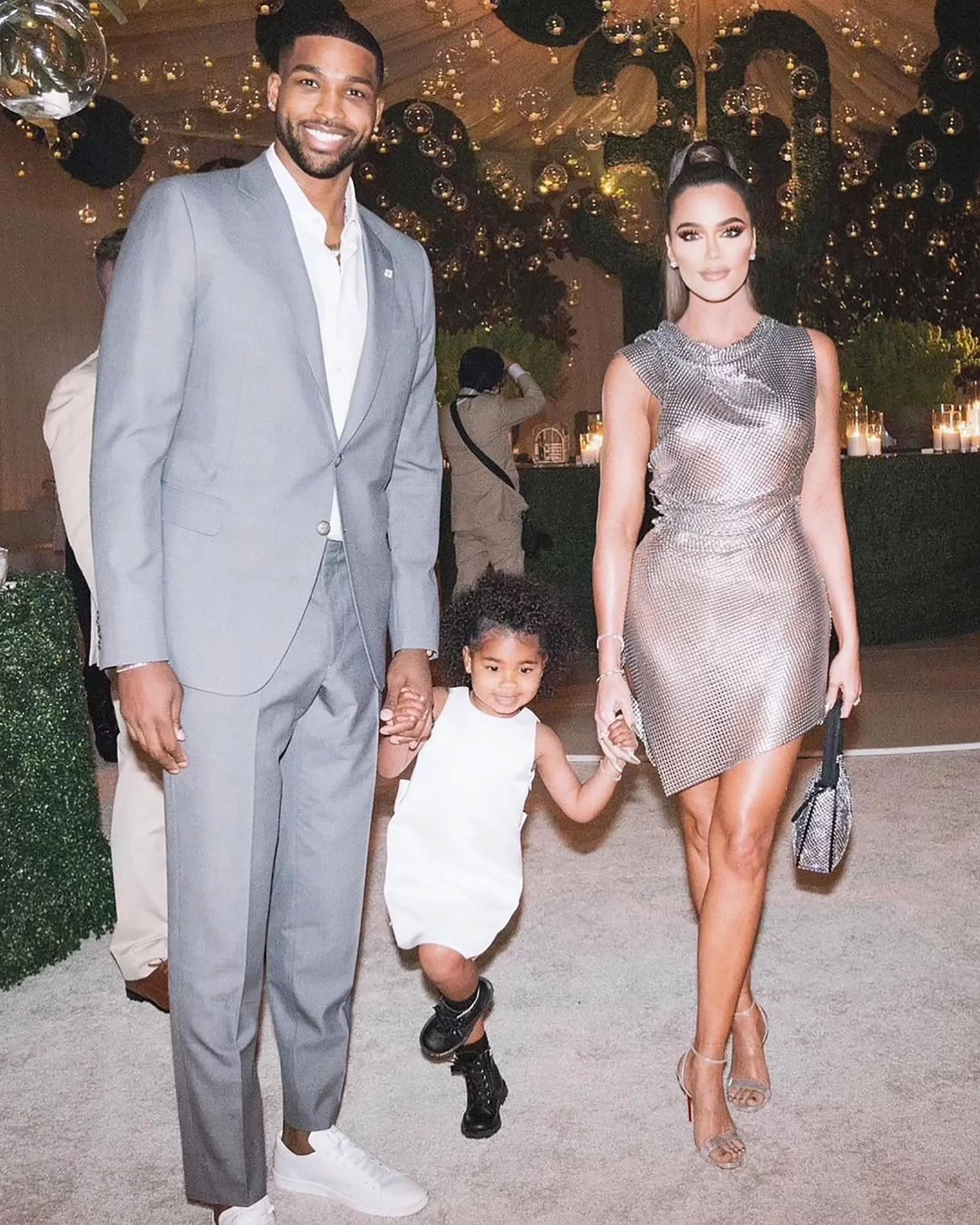 Khloe Kardashian and Tristan Thompson with their daughter True Thompson