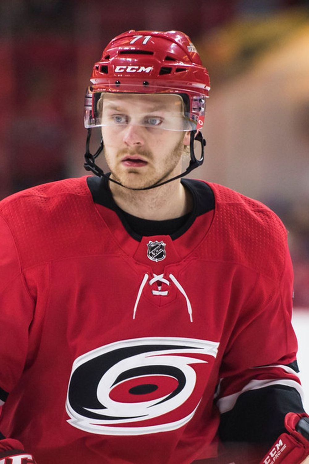 Lucas In His Carolina Hurricanes Jersey In The Hockey Field 