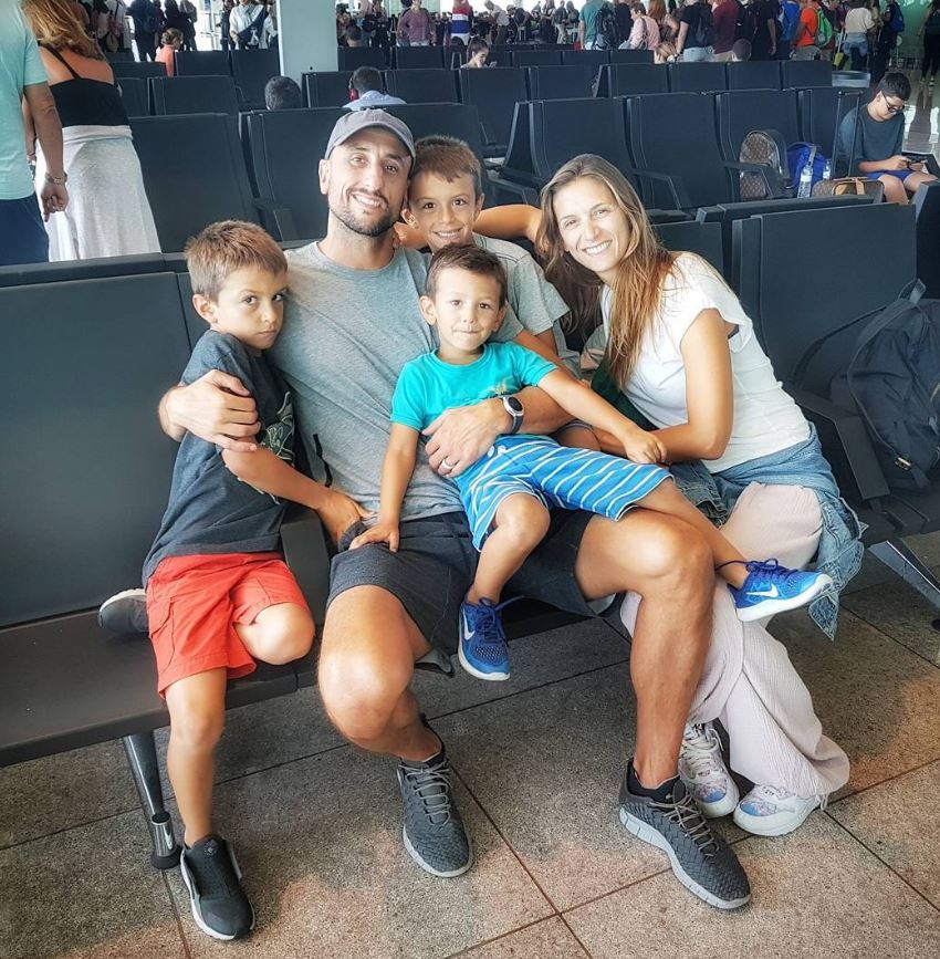 Manu Ginobili with his family