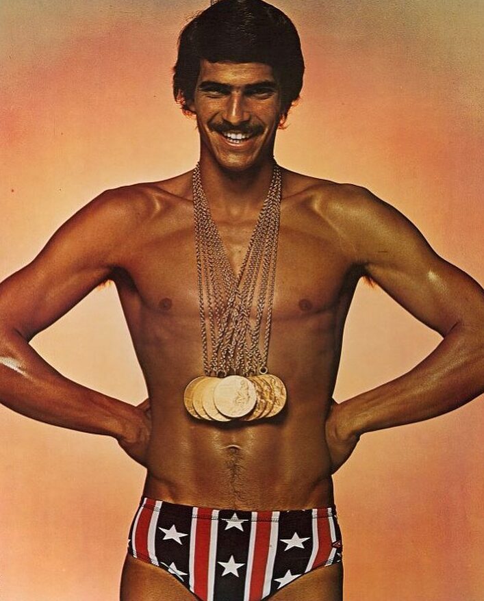 Mark Spitz with his collection of golds (Source: Instagram)