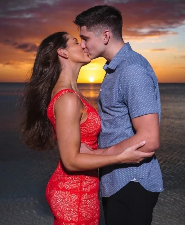Morgan Reid and Grayson Allen on their engagement day 