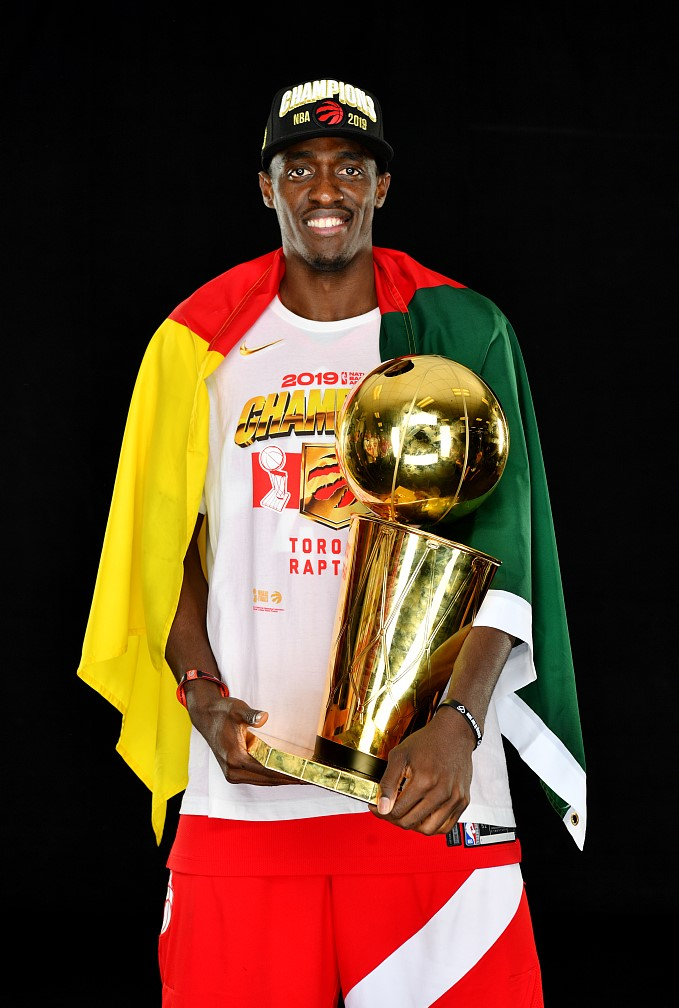 Pascal Siakam With The NBA Championship Trophy