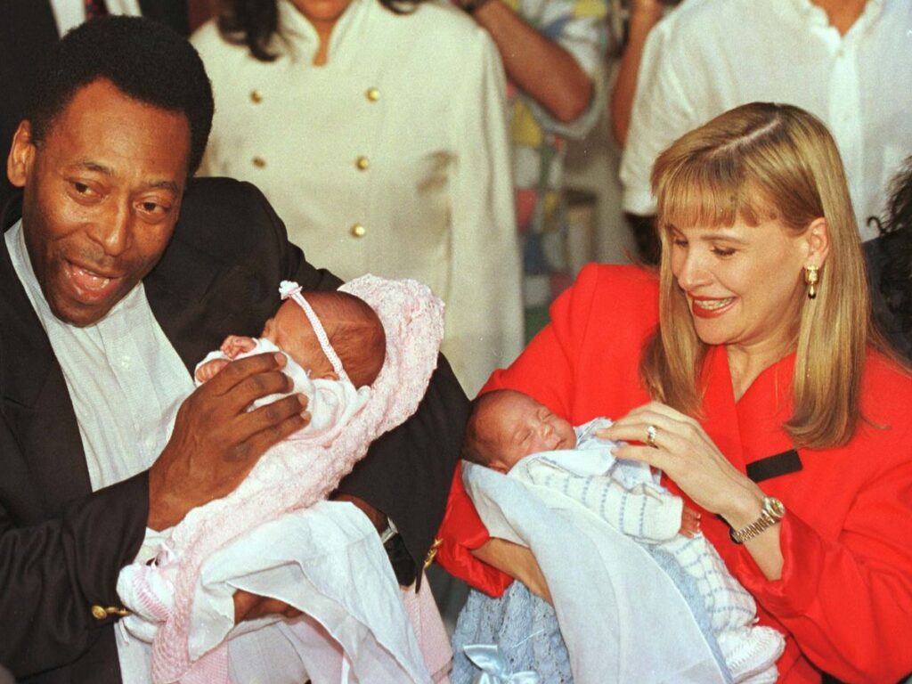 Pele with second wife Assiria and their twins Celeste and Joshua