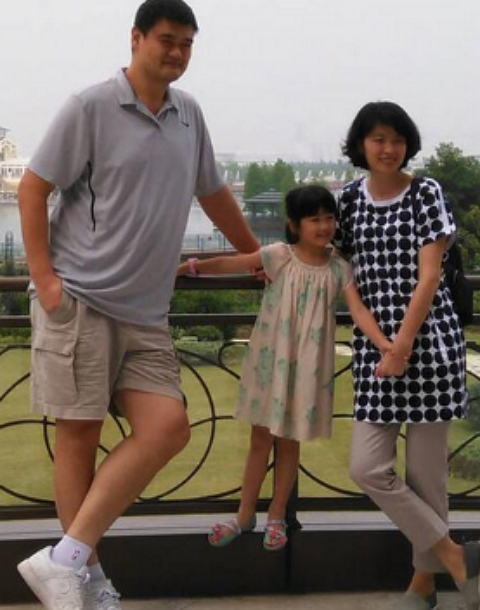 Yao Ming With His Wife And Daughter