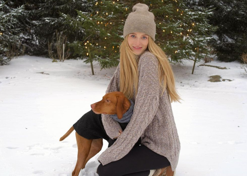 Canadian Model Kate With Her Dog