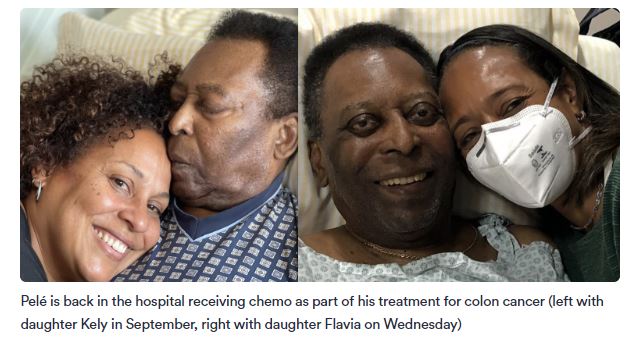 Pele in hospital receiving chemo