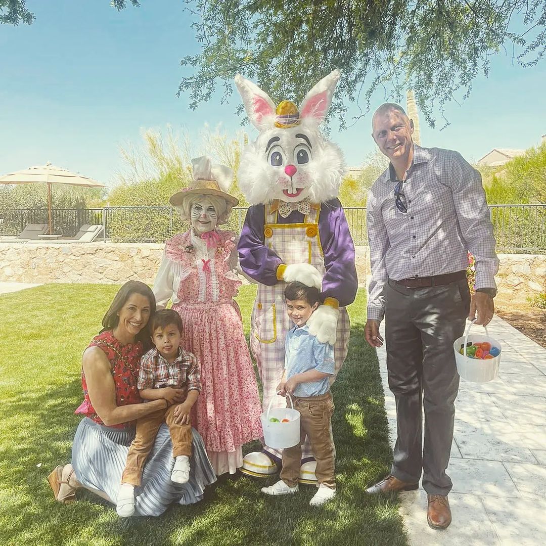 Paige With Her Husband And Two Kids Celebrating Easter