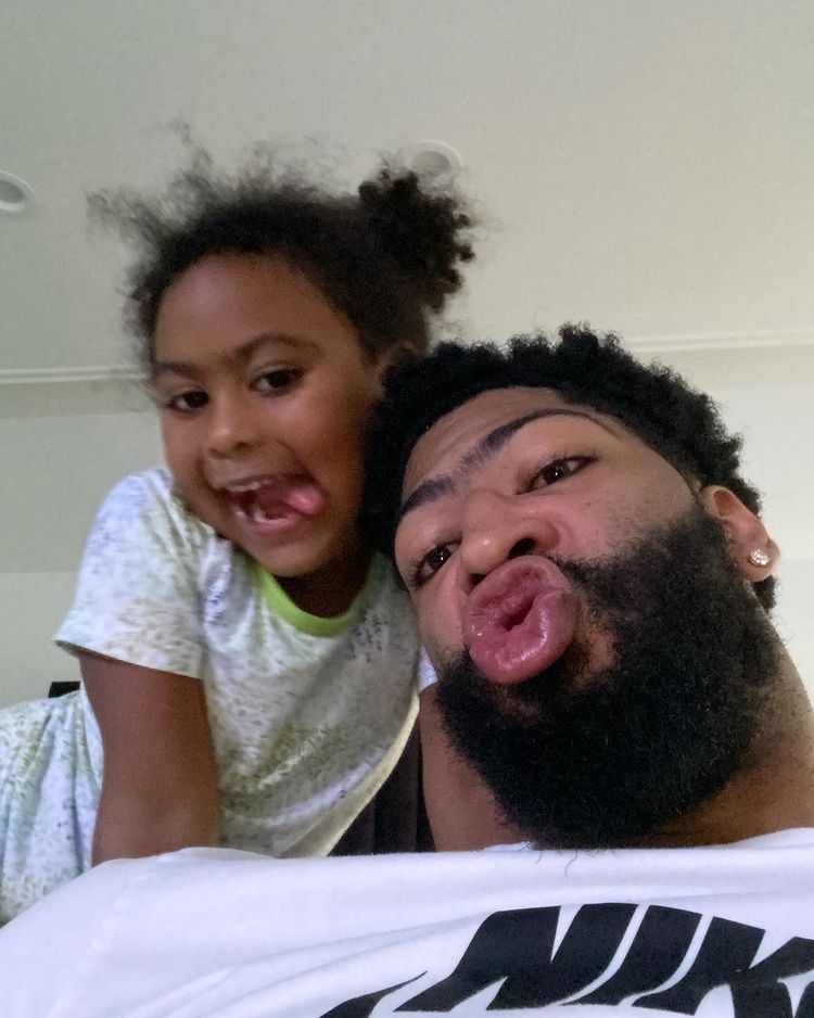 Nala with her father, Anthony Davis