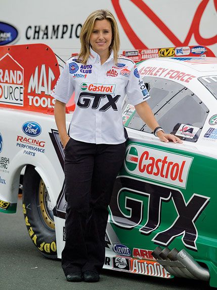 Ashley Force With Her Car