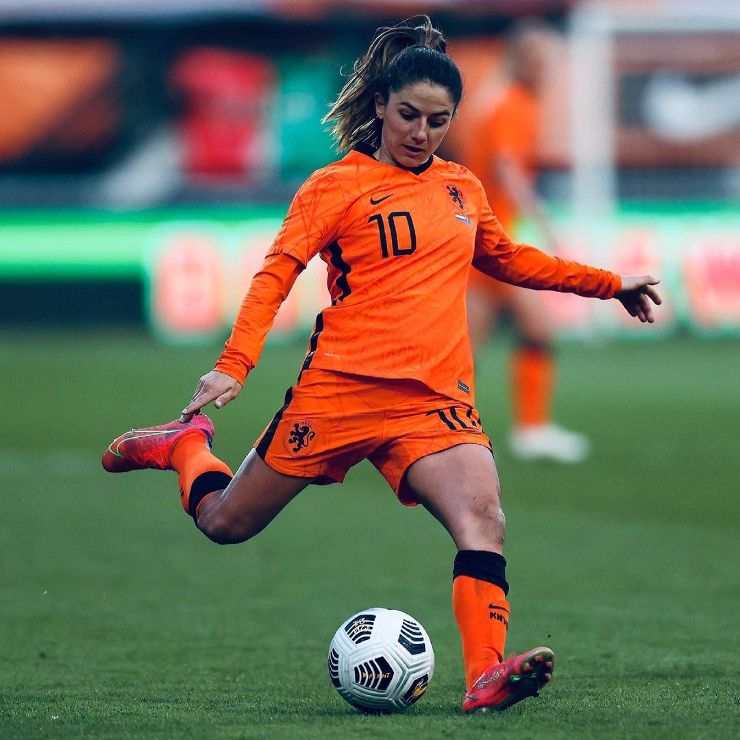 Danielle van de Donk Kicking A Ball