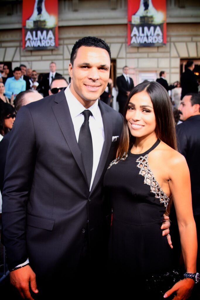 Tony Gonzalez; October Gonzalez at the 2014 Alma Awards