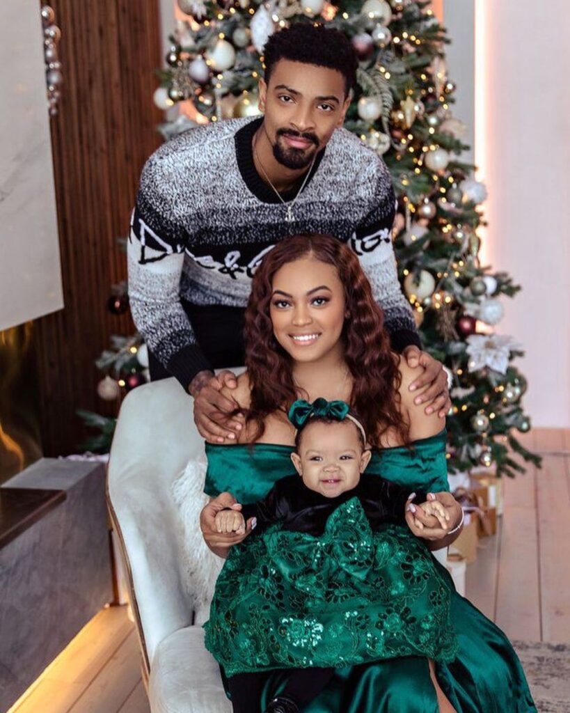 Jordan Mickey With His Girlfriend And Daughter