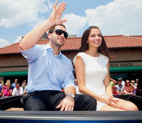 The Ryan Braun family! Ryan with daughter Celine and wife Larisa