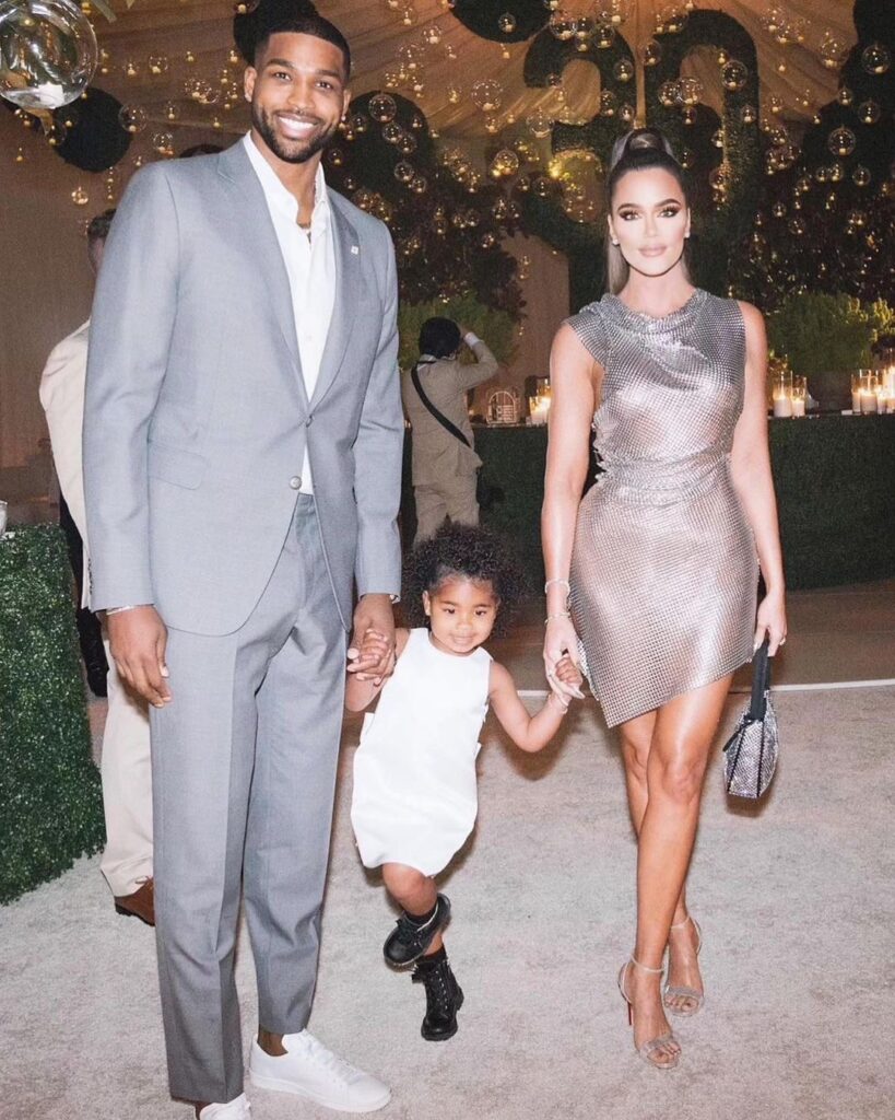 True Thompson with her parents Khloe Kardashian and Tristan Thompson (Source: Instagram)