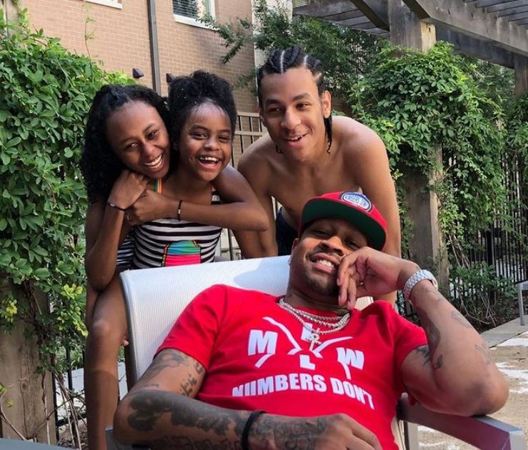Allen Iverson with his babies