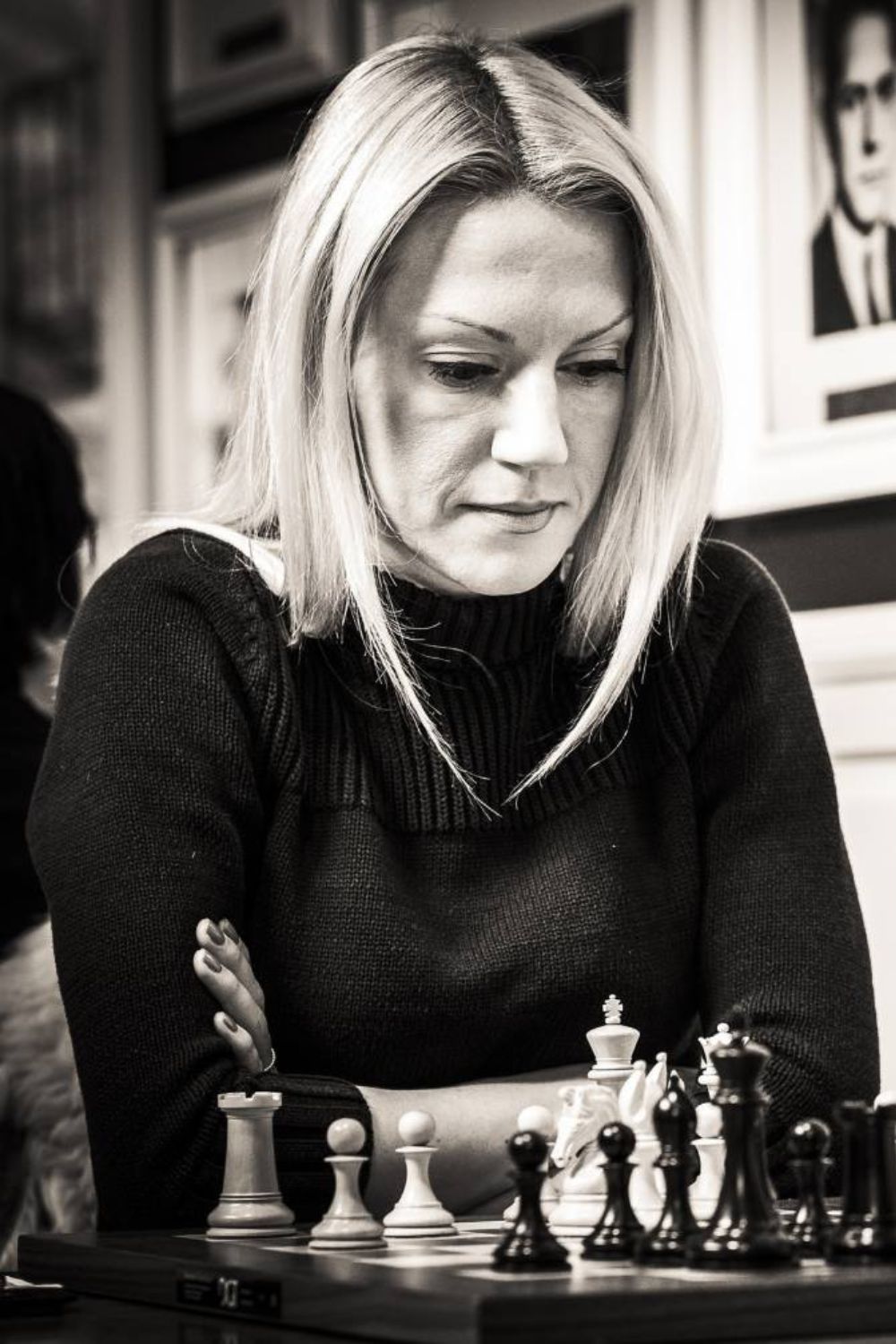 Anna Sharevich During The Chess Competiotion