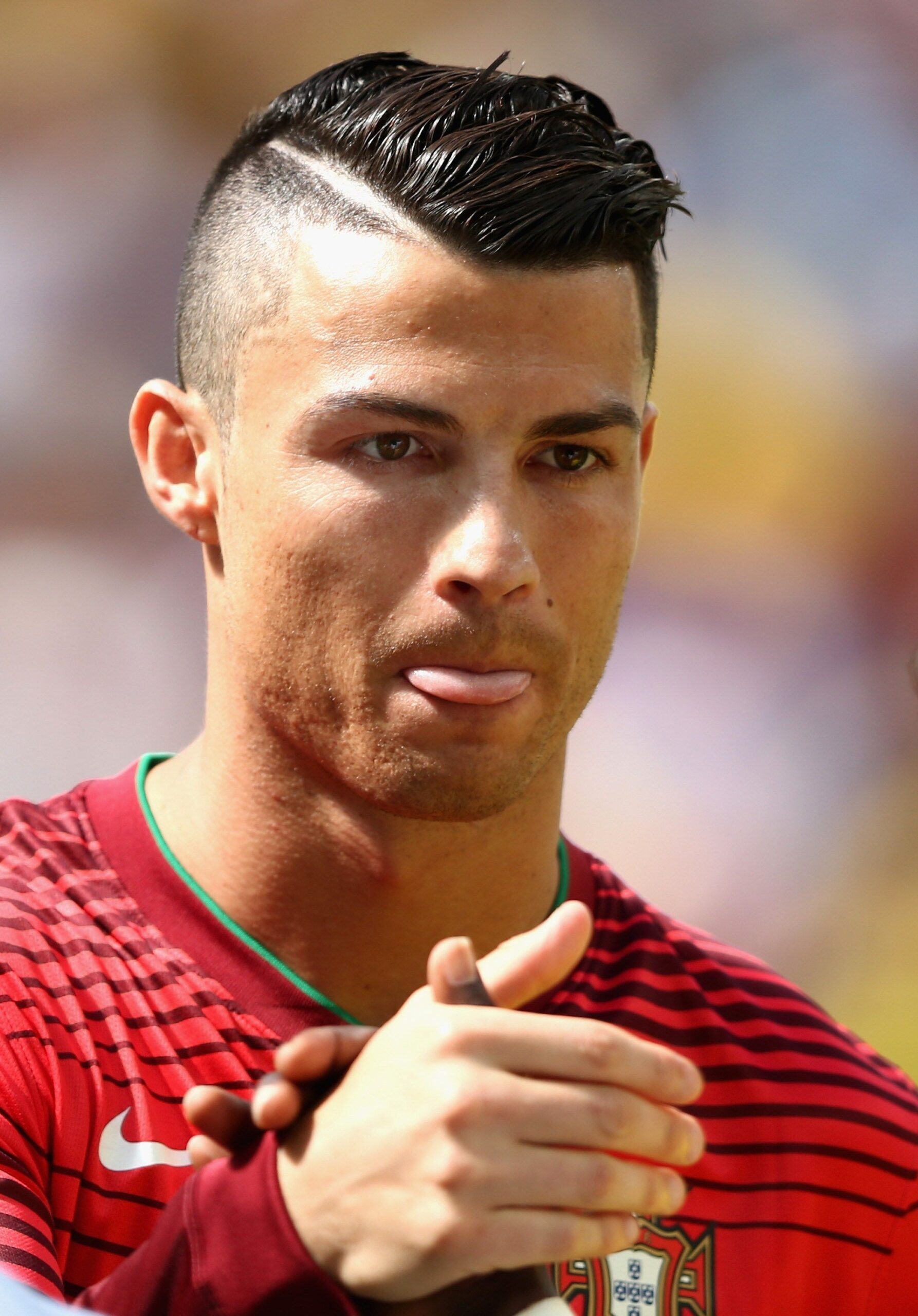 Ronaldo's comb over with part styles
