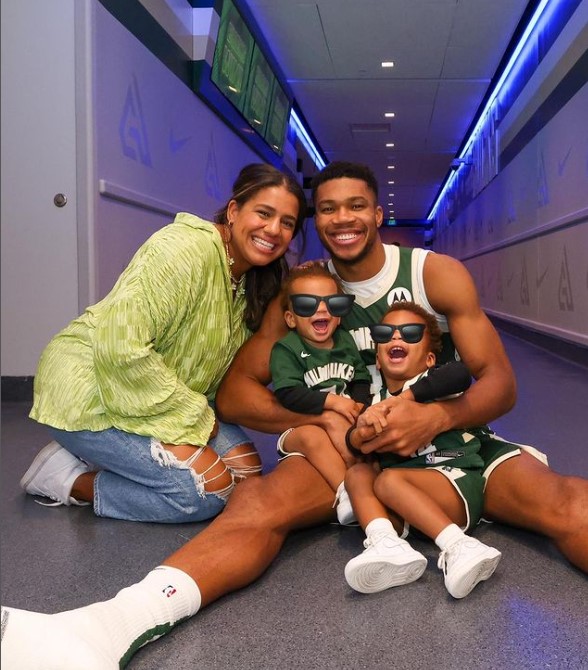Giannis And Mariah With His Two Sons