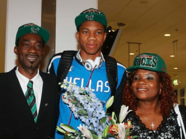 Giannis With His Father And Mother
