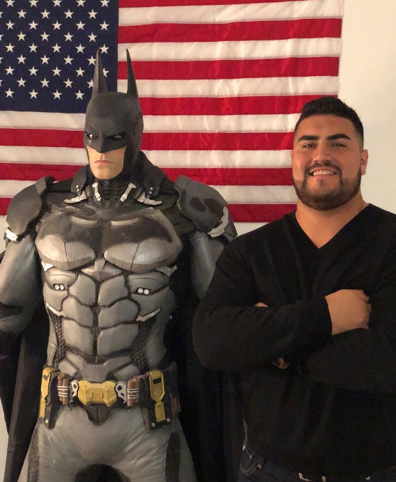 Hernandez with his Batman figure