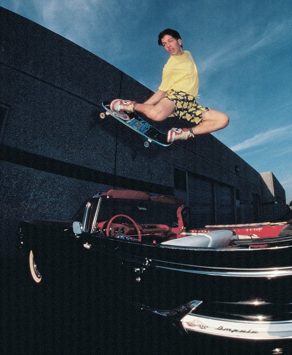 Mark Gonzales Showcasing His Skateboarding Ability