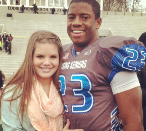 Nick chubb with his ex girlfriend (Source HollywoodsMagazine)