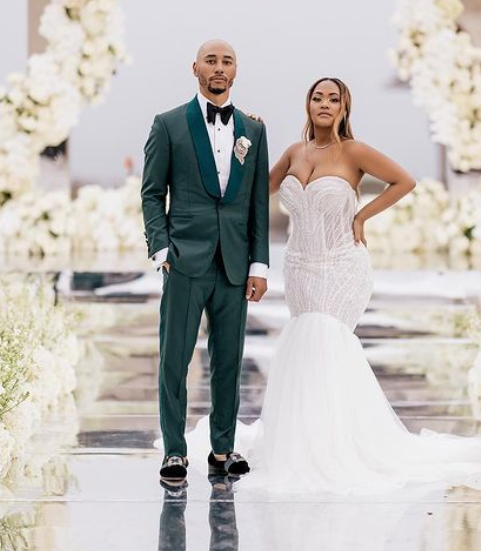 Mookie And Her Wife Brianna Hammonds In Wedding Dress 