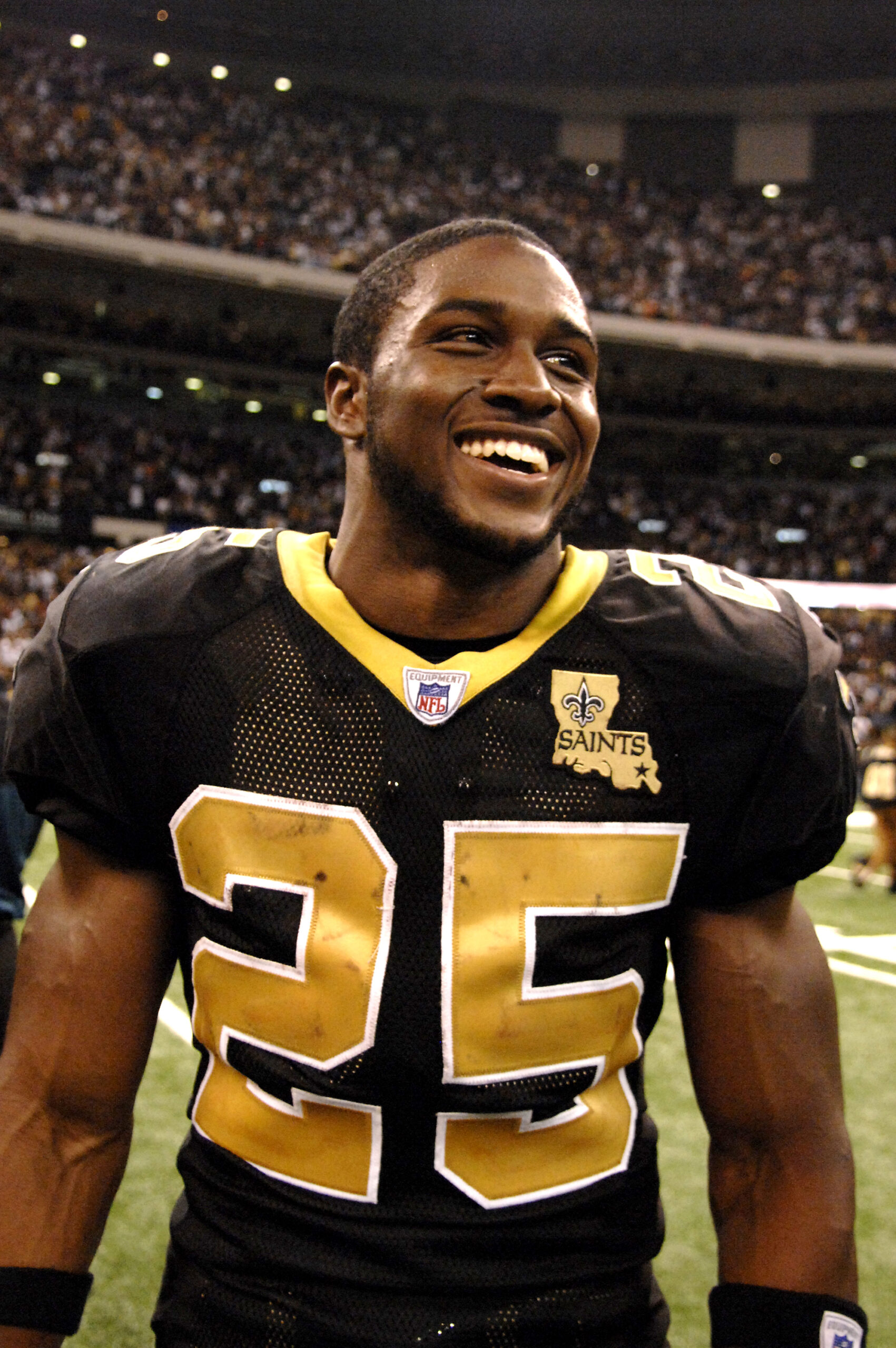 New Orleans Saints Running back Reggie Bush Is All Smiles After Play Against The Philadelphia Eagles Oct. 15, 2006 In New Orleans