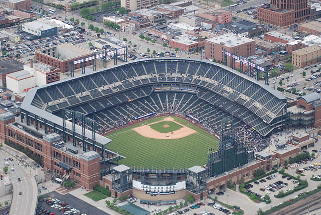 Coors field aerial view