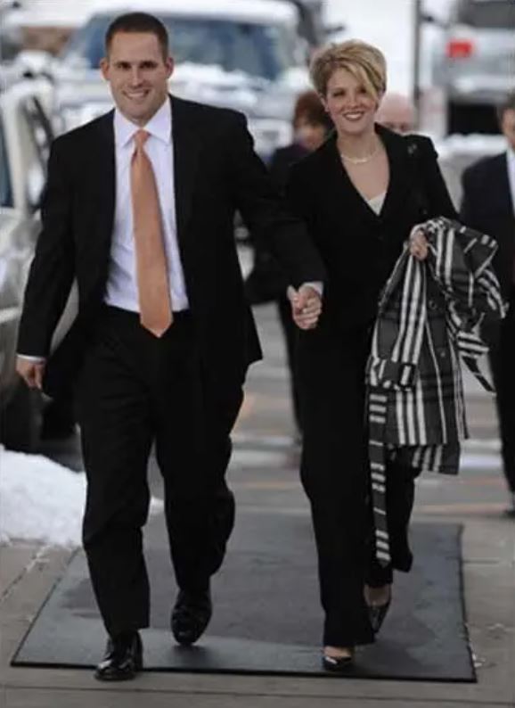 Josh McDaniels with his wife, Laura