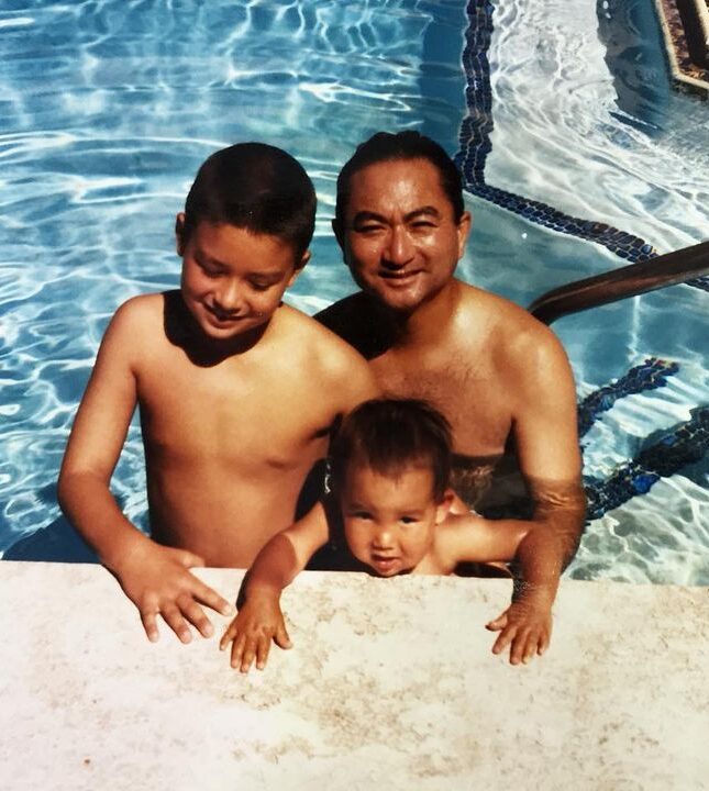 Kyle Higashioka (left) with his father and younger brother (Source: Instagram)
