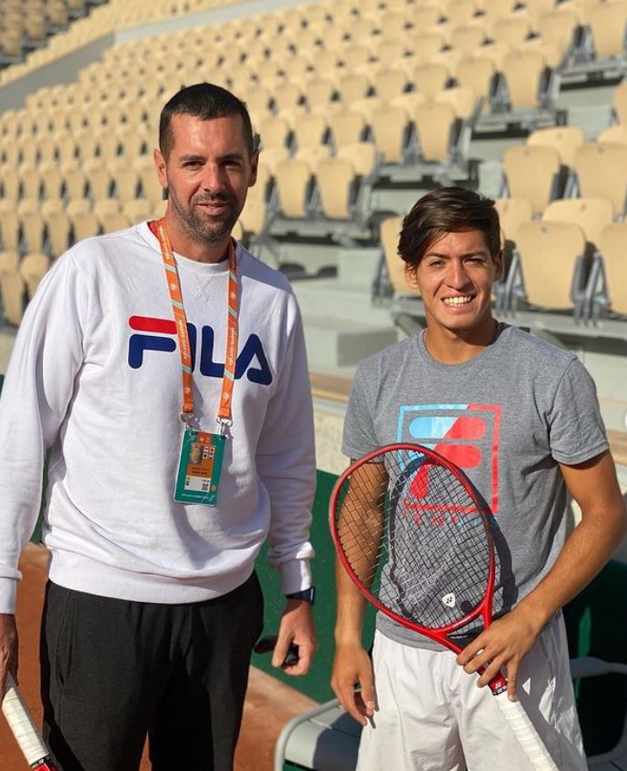 Sebastian Baez With His Tennis Coach Sebastian Gutierrez