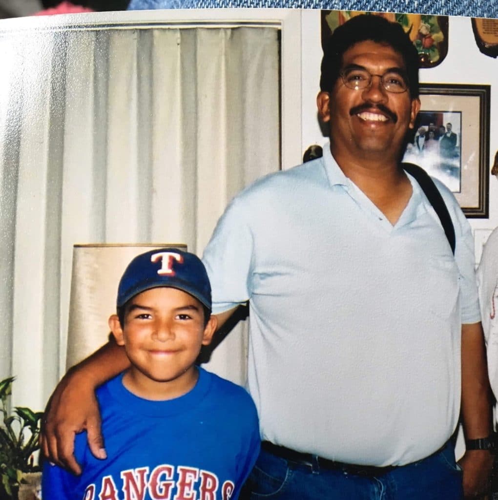 Young Jose Trevino with his father Joe (Source: The Athletic)