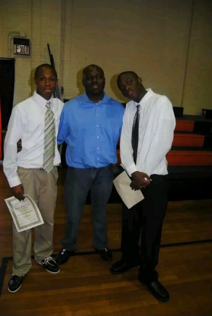 Denzel and Darnell Mooney with their father Larry (Source: Facebook)