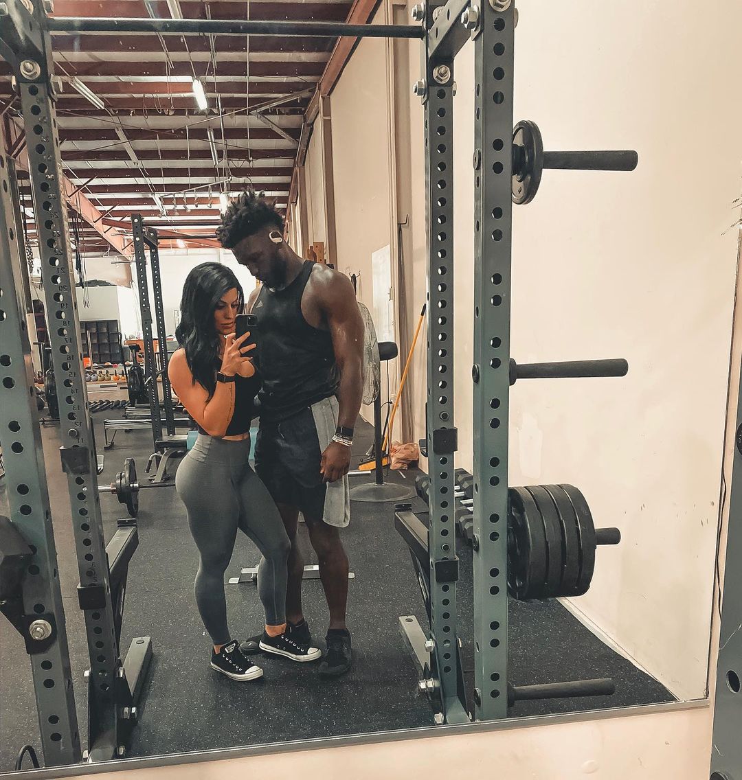 Mariah With Chris in Gym After Work Out Session