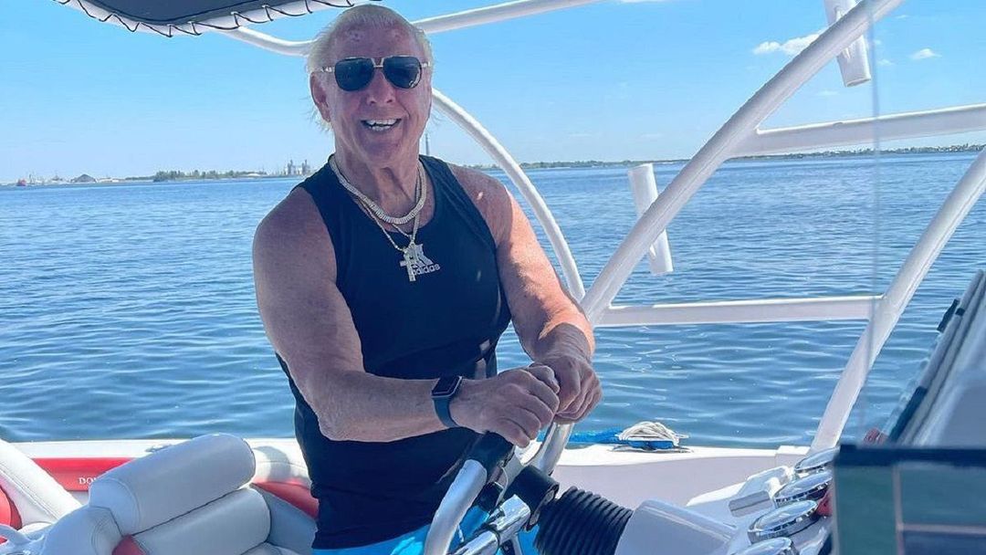 Ric Flair Riding A Boat