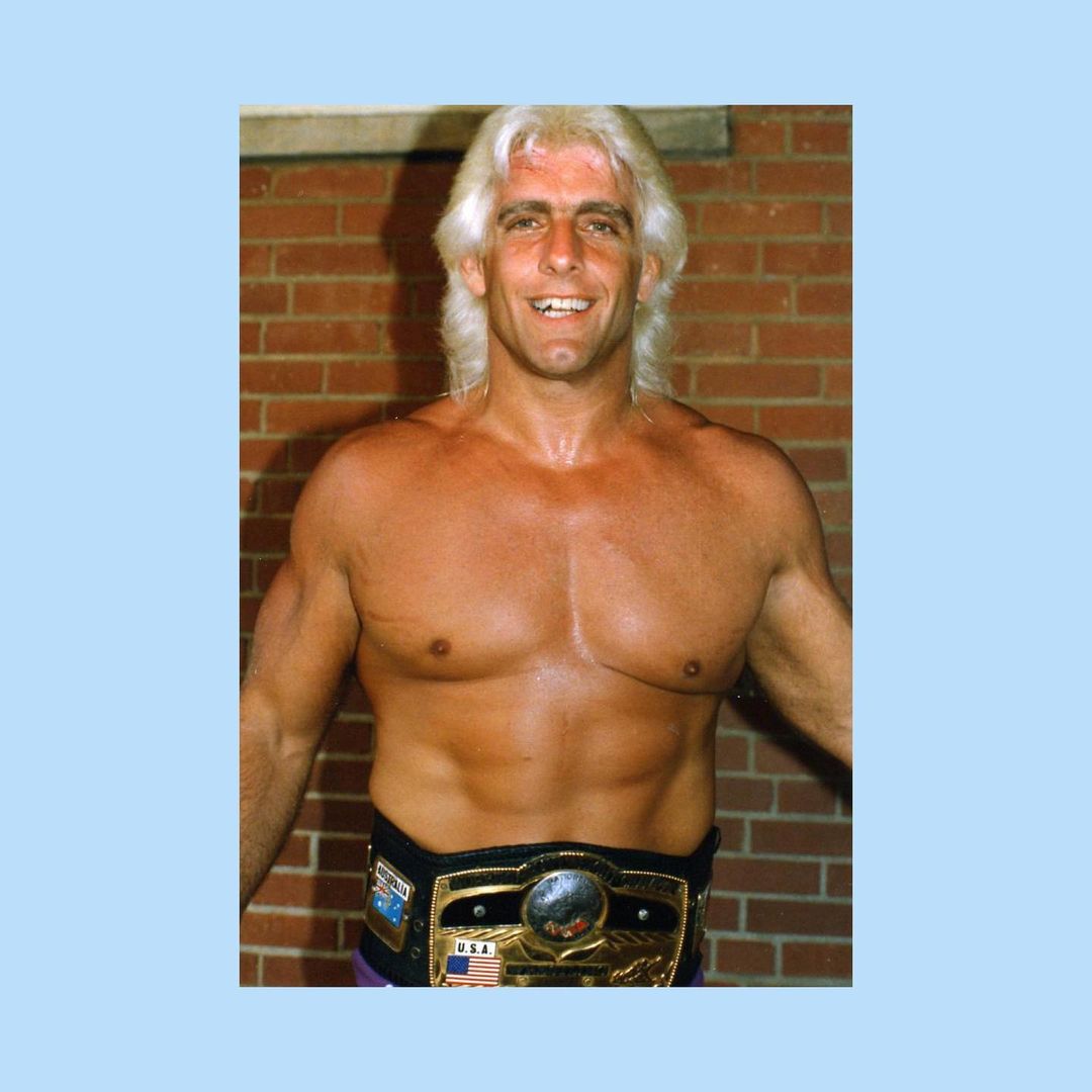 Ric Flair With His Championship Belt