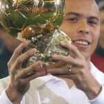 Ronaldo with Ballon d’Or award