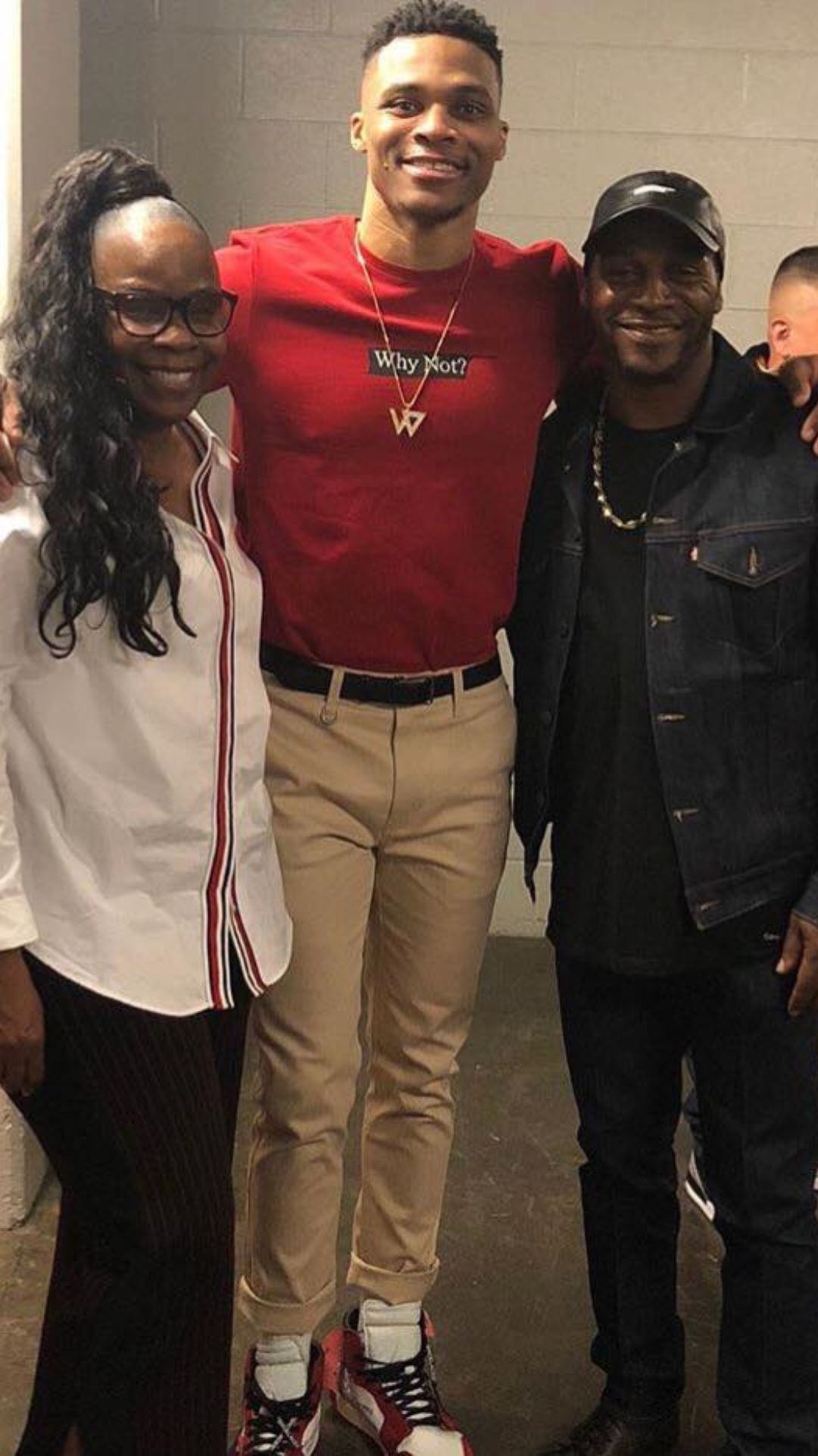 Point Guard Russell Westbrook With His Father and Mother