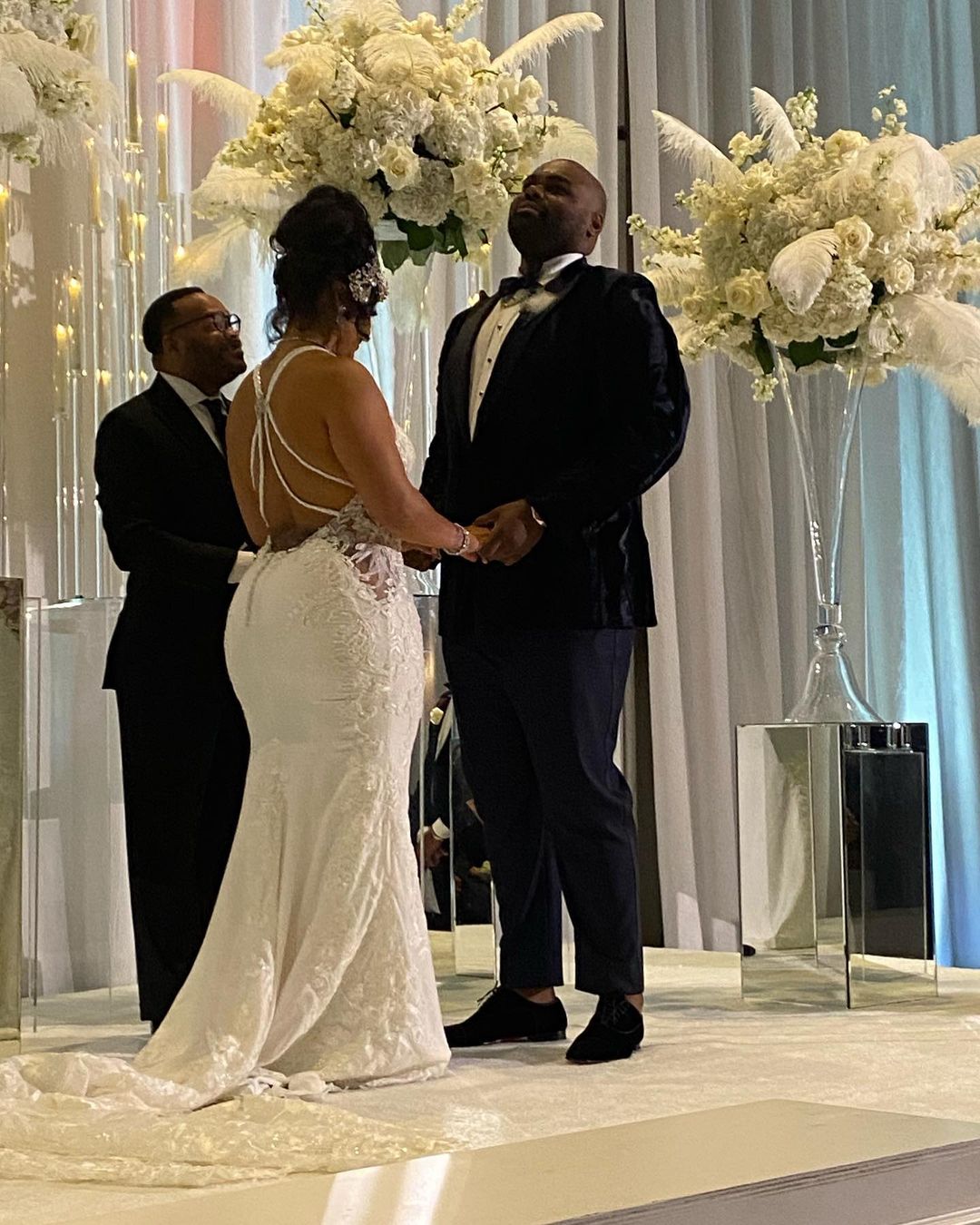 Tiffany Roy And Michael Oher During Their Wedding