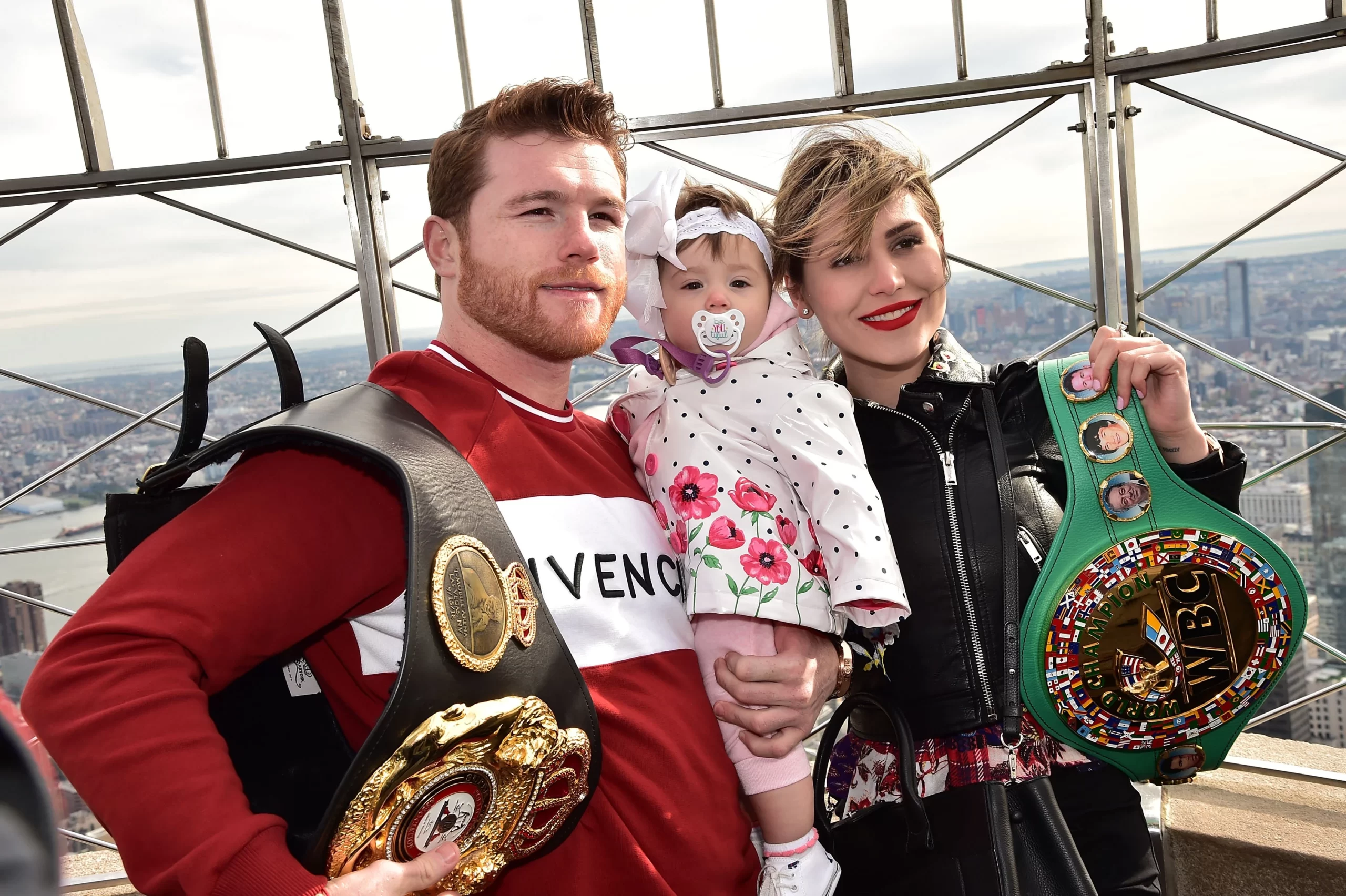 Canelo With His Wife, Fernanda, And Daughter, Maria